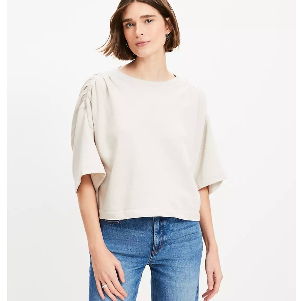 LOFT White Oversized Boxy Blouse